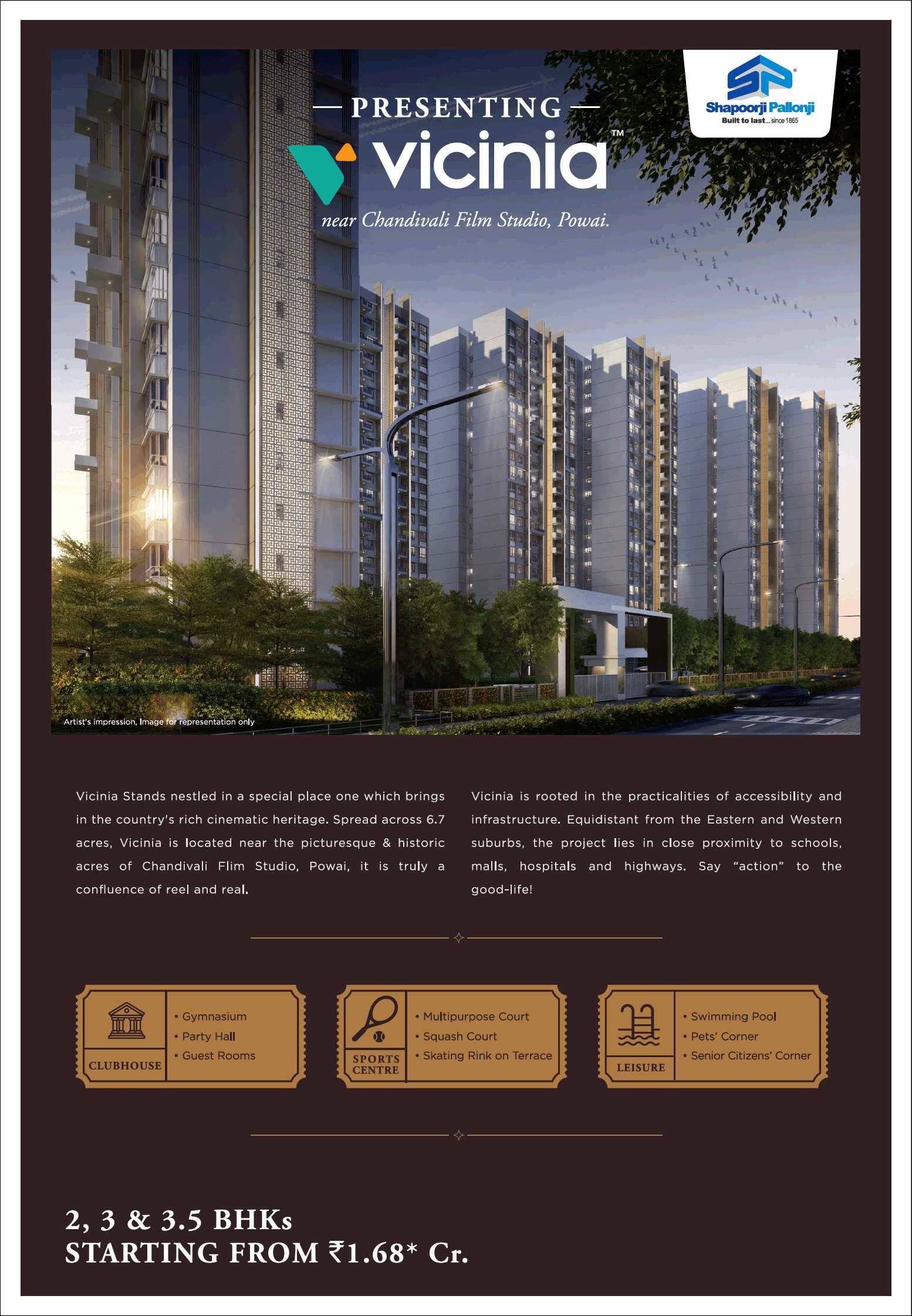 Book luxury apartments @ Rs. 1.68 Cr. at Shapoorji Pallonji Vicinia in Mumbai Update